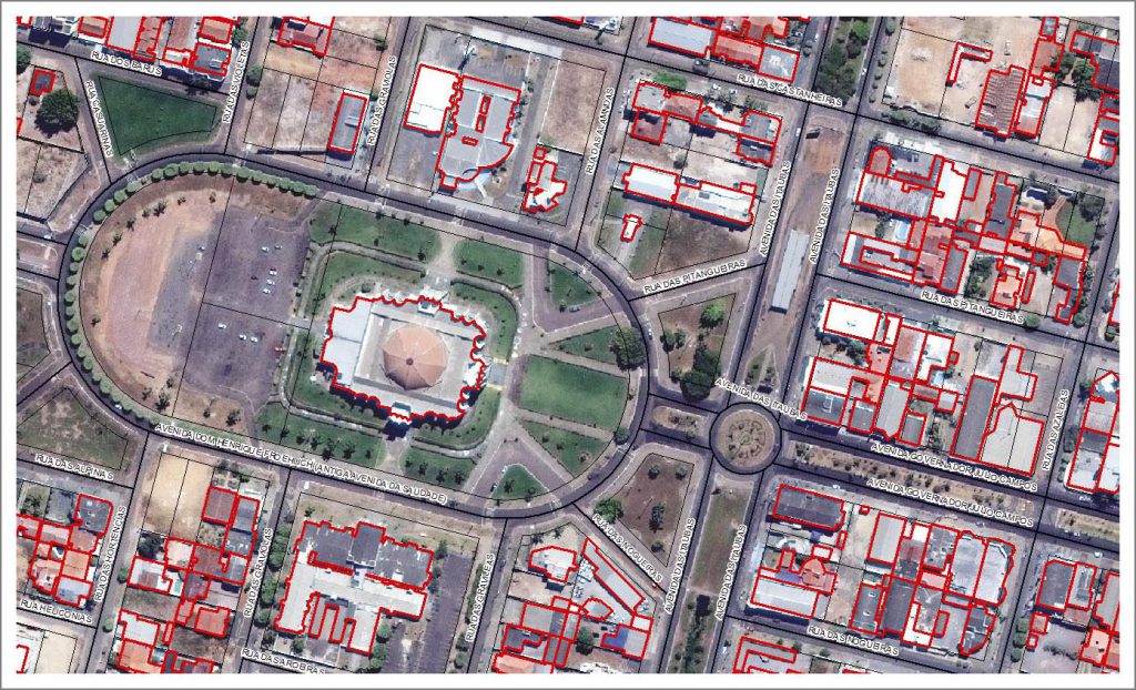 Base cartográfica do município de Sinop gerada pela Tecnomapas com imagem de satélite e dados vetoriais